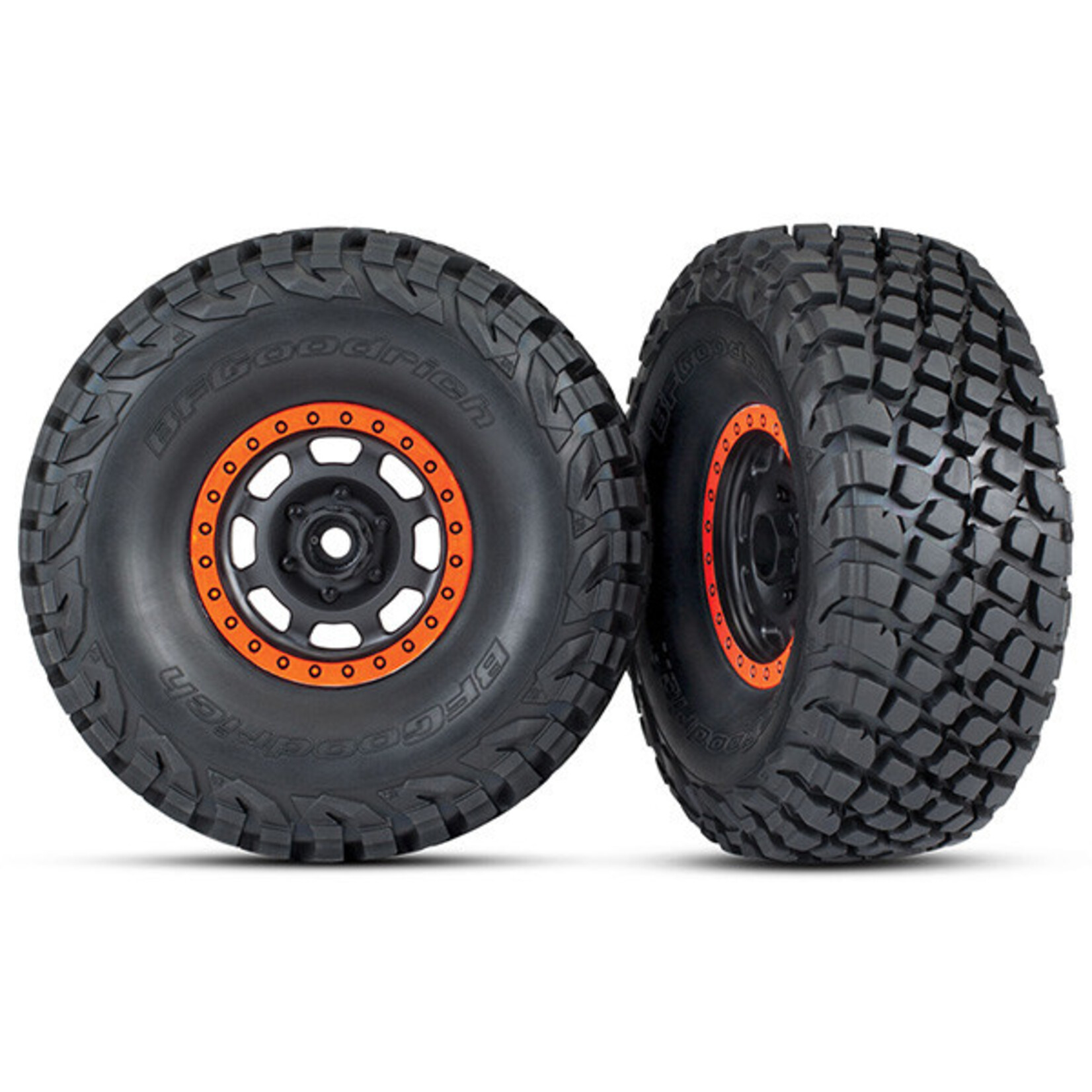 Traxxas Desert Racer Black & Orange Wheels w/ BFG Tires (2) - UDR