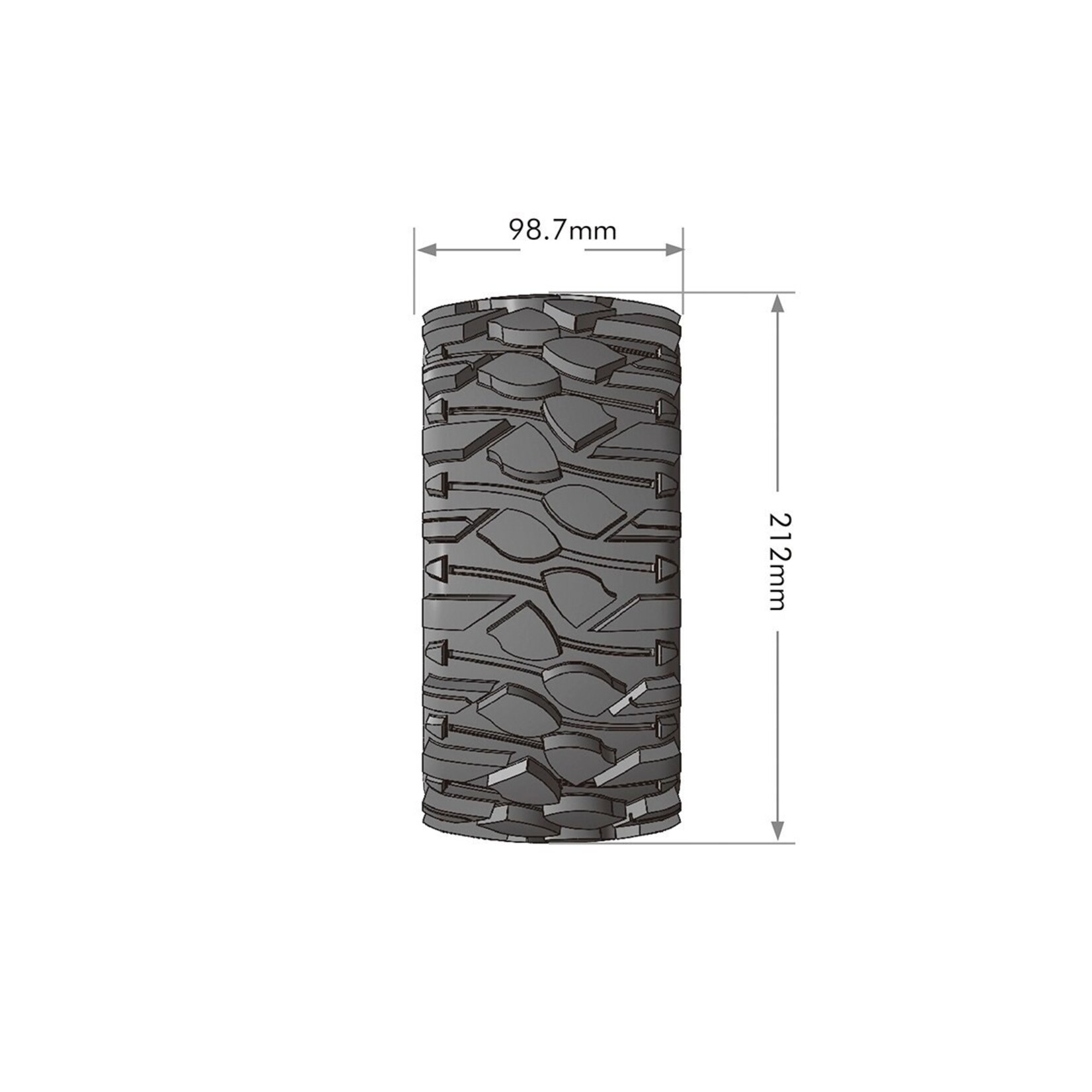 MFT X-Rowdy Sport Monster Truck Tires, 24mm Hex, Mounted on Black Rim (2)