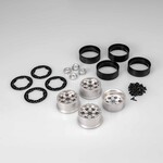 JConcepts 1/10 Jammer 2.2" Beadlock Rock Crawler Wheels, Silver (4)