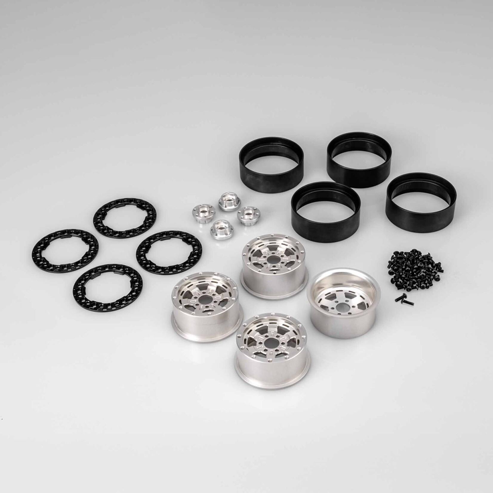 JConcepts 1/10 Jammer 2.2" Beadlock Rock Crawler Wheels, Silver (4)