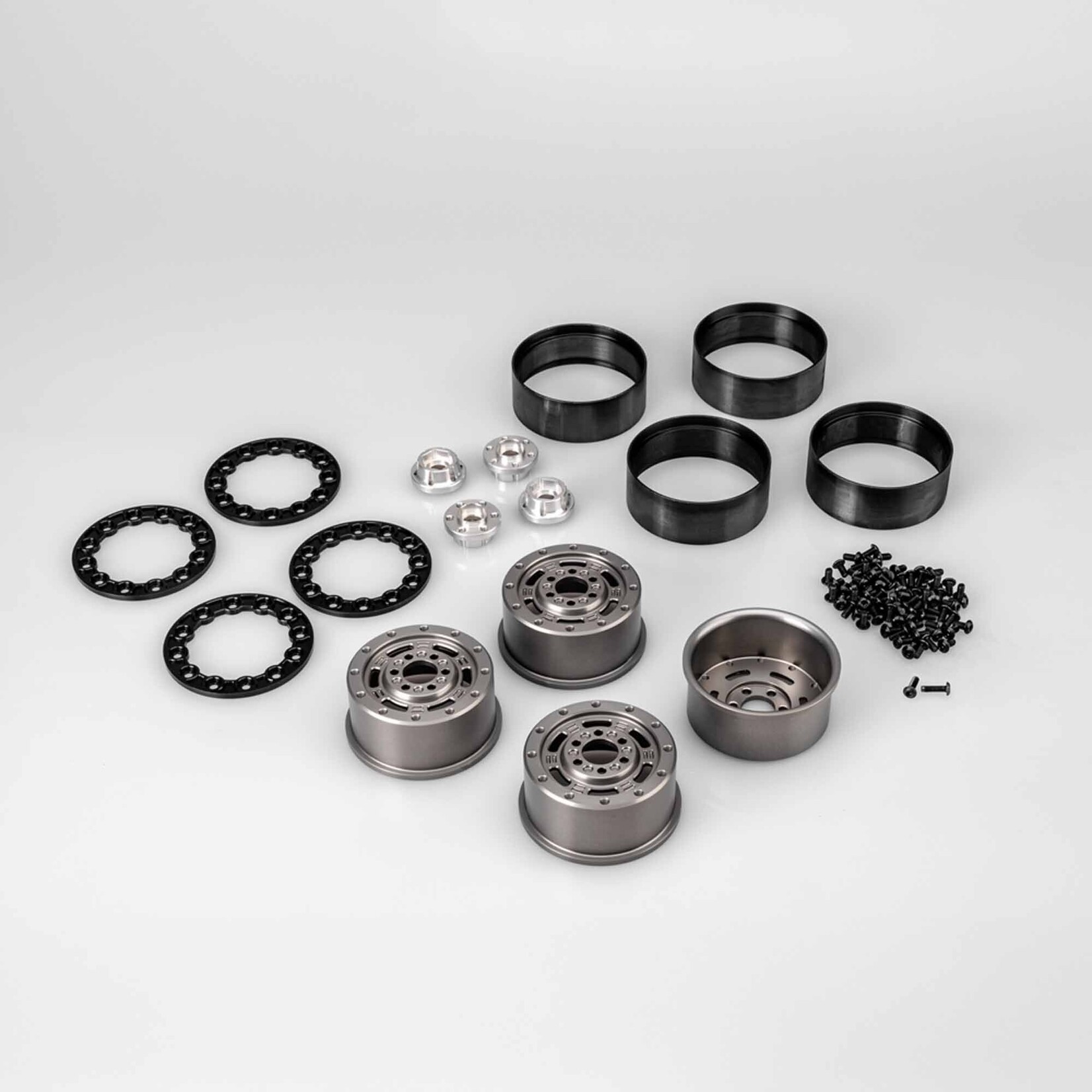 JConcepts 1/10 Ballistic 1.9" Beadlock Rock Crawler Wheels, Gray (4)