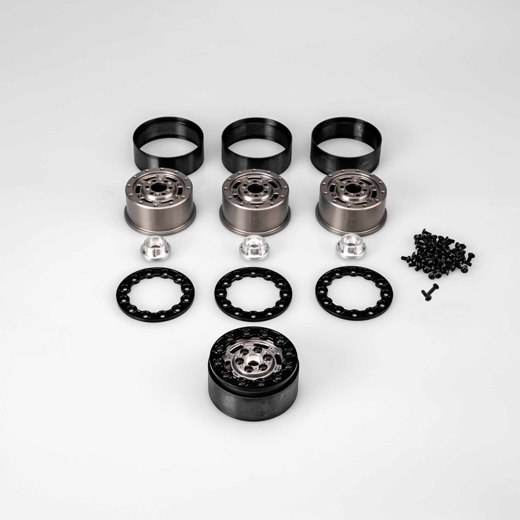 JConcepts 1/10 Ballistic 1.9" Beadlock Rock Crawler Wheels, Gray (4)