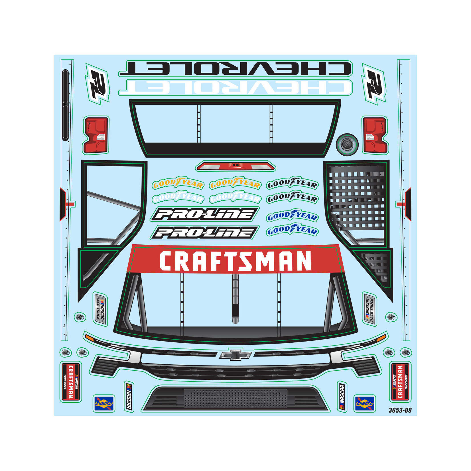 Pro-Line 1/12 Pre-Cut 2024 Chevy Silverado Truck Clear Body: Losi NASCAR