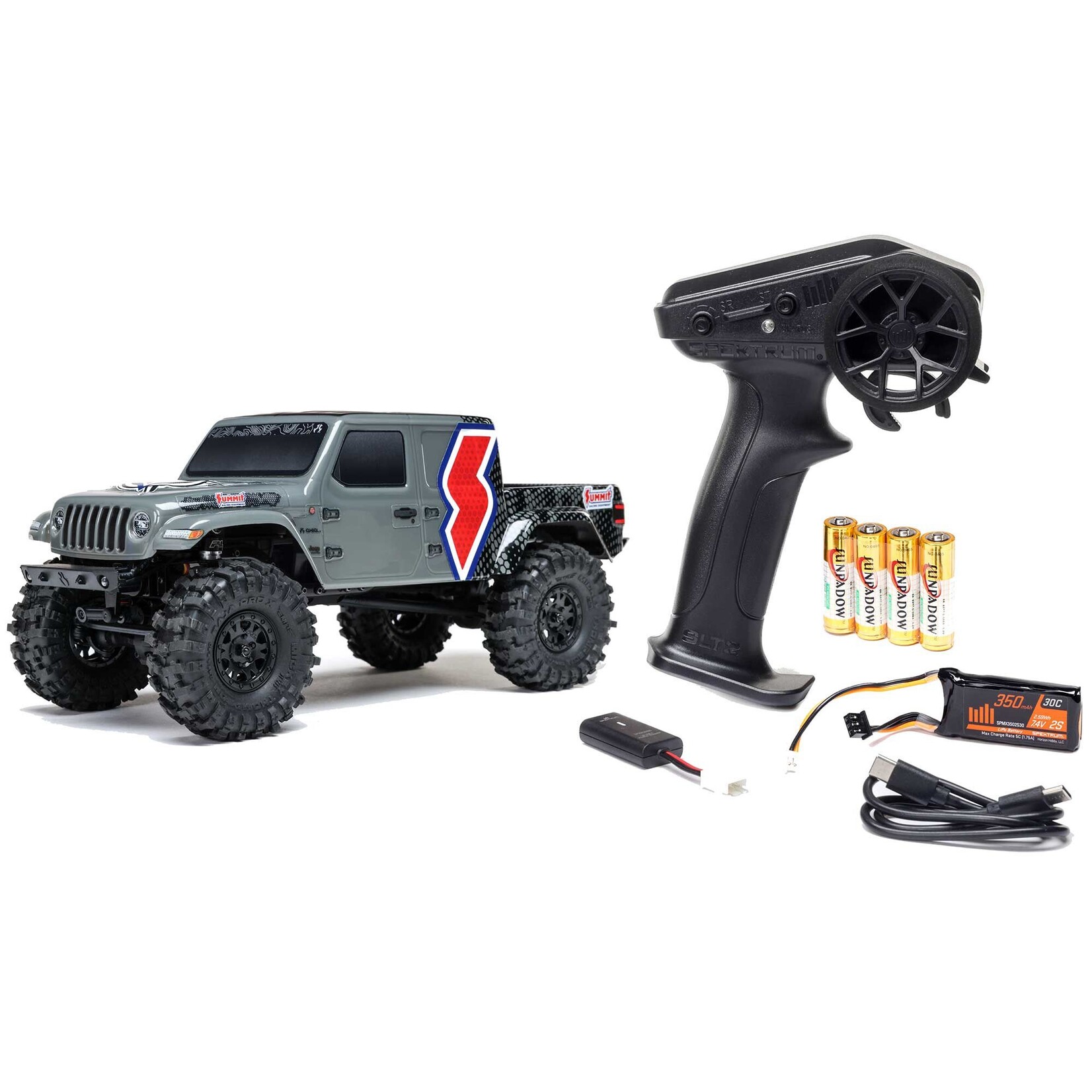 Axial SCX24 Summit Racing Jeep Gladiator 4x4 Rock Crawler RTR, Gray