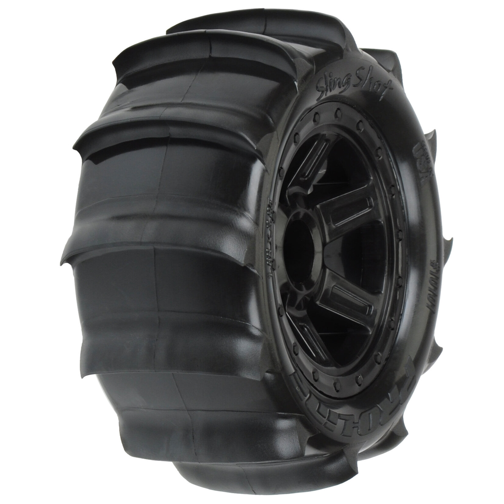 Pro-Line 1/16 Sling Shot Fr/Rr 2.2" Sand Tires Mounted 12mm Blk Desperado (2)