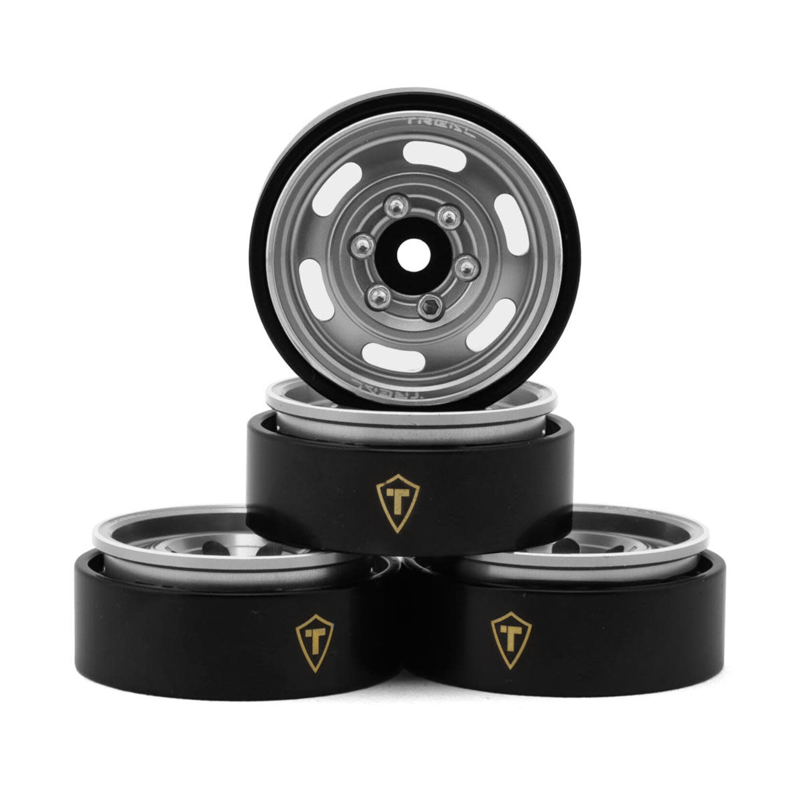 Treal Hobby Treal Hobby Type E 1.0" 6-Slot Beadlock Wheels (Silver) (4) (21.9g)