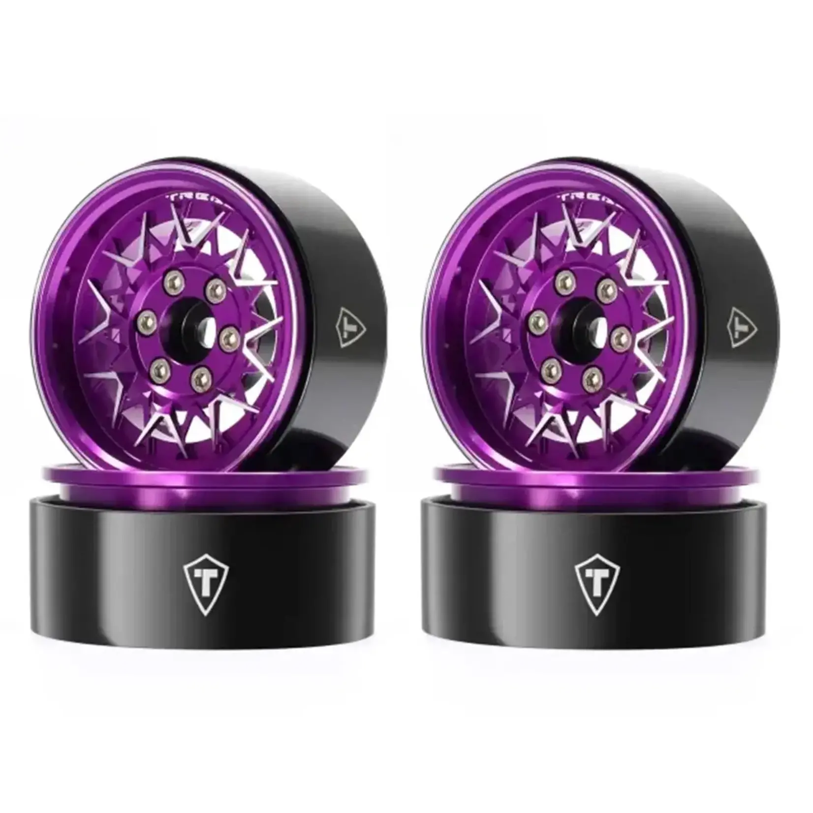 Treal Hobby Treal Hobby Type V 1.9" V-Spoke Beadlock Wheels (Purple) (4)