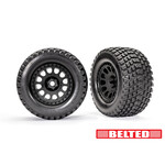 Traxxas XRT Blk Wheels w/ Belted Gravix Race Tires (L&R)