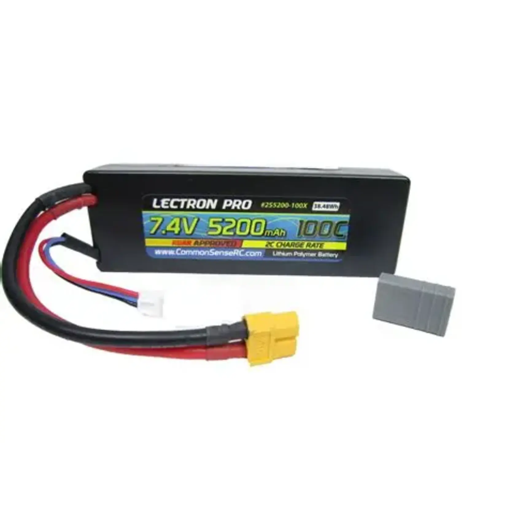 Common Sense RC Lectron Pro 7.4V 5200mAh 100C Lipo Battery with XT60 Connector