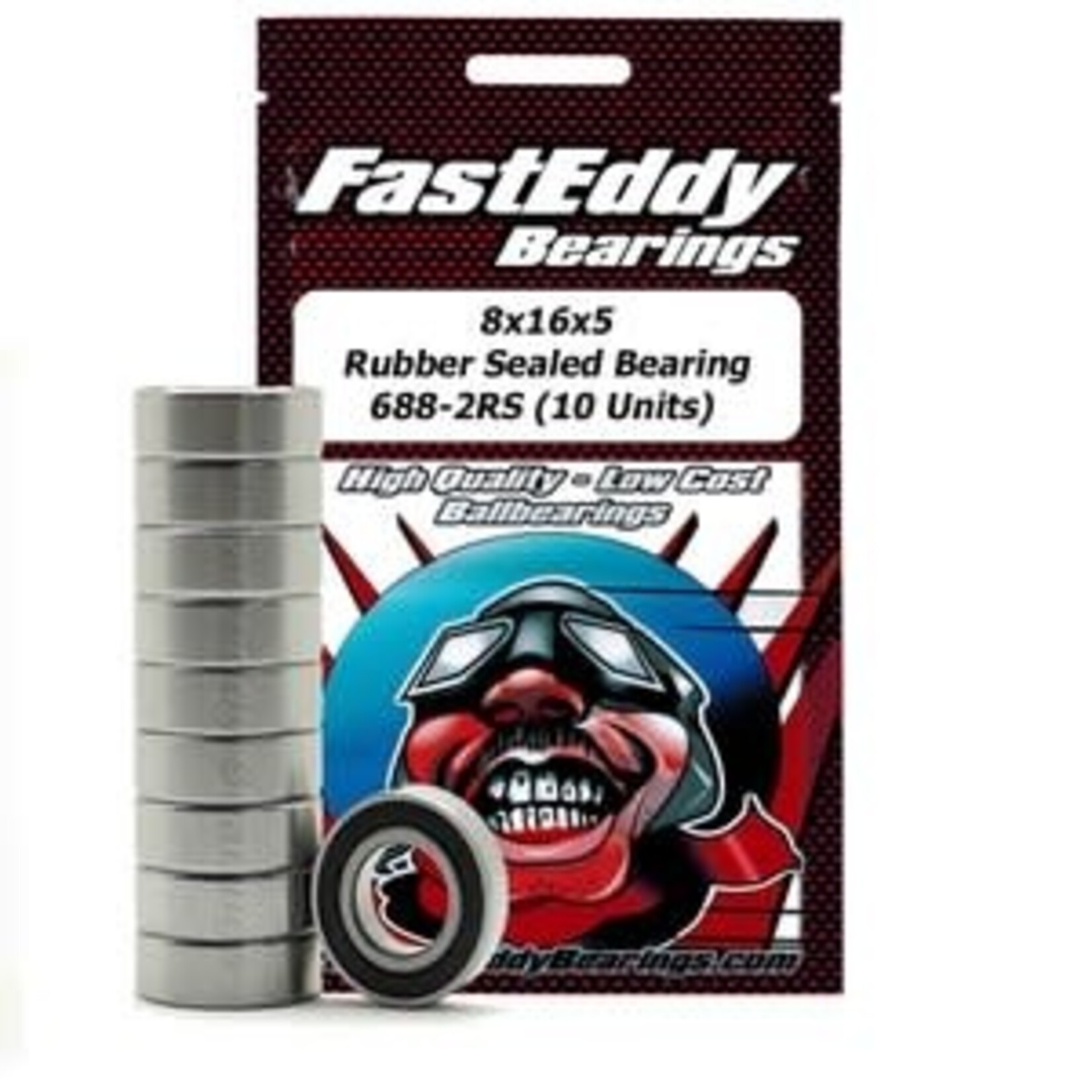 Fast Eddy 8x16x5mm Rubber Sealed Bearing ***EACH***