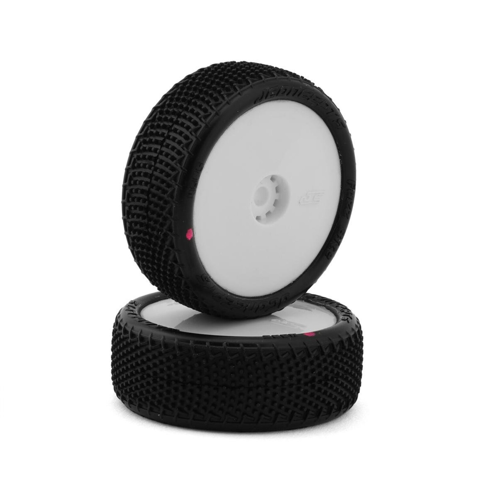 JConcepts Mini-B Fuzz Bite Pre-Mounted Front Tires (White) (2) (Pink)