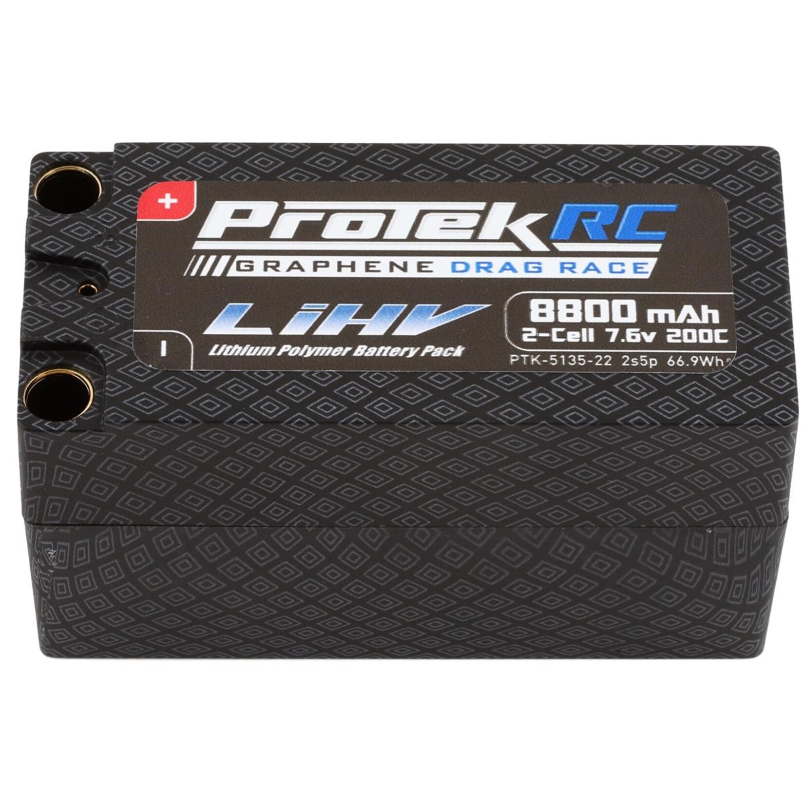 ProTek RC 2S 200C 2s5p Si-Graphene Drag Race Shorty LiPo Battery (7.6V/8800mAh) w/8mm Connectors
