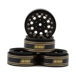 1.3" D-Slot Super Heavy Brass Micro Rock Crawler Beadlock Wheels (81g ea) (Black) (4)
