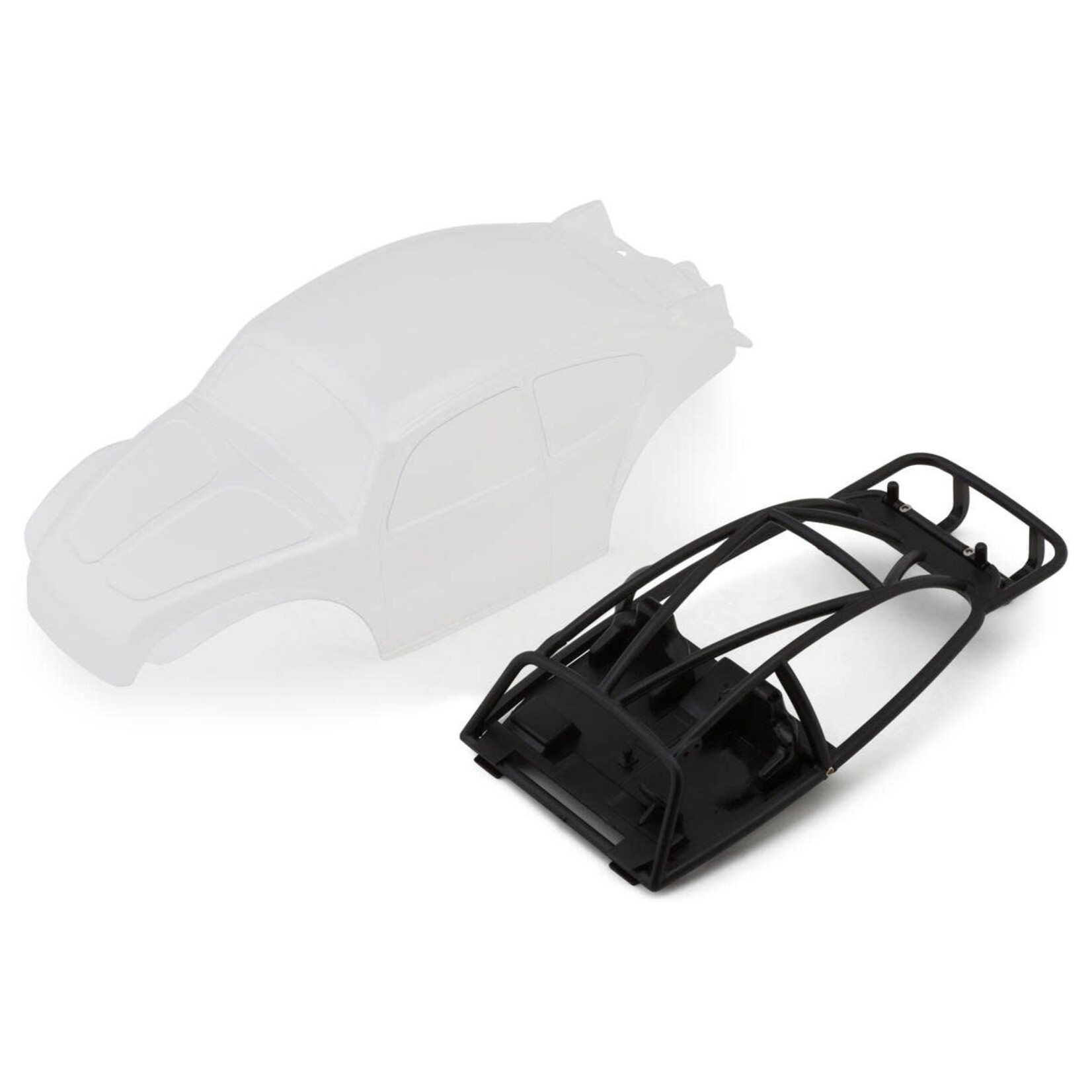 SCX24 BUG24 1/24 Rock Crawler Body Set (Clear) (132mm Wheelbase) w/LED Light Bar & Interior