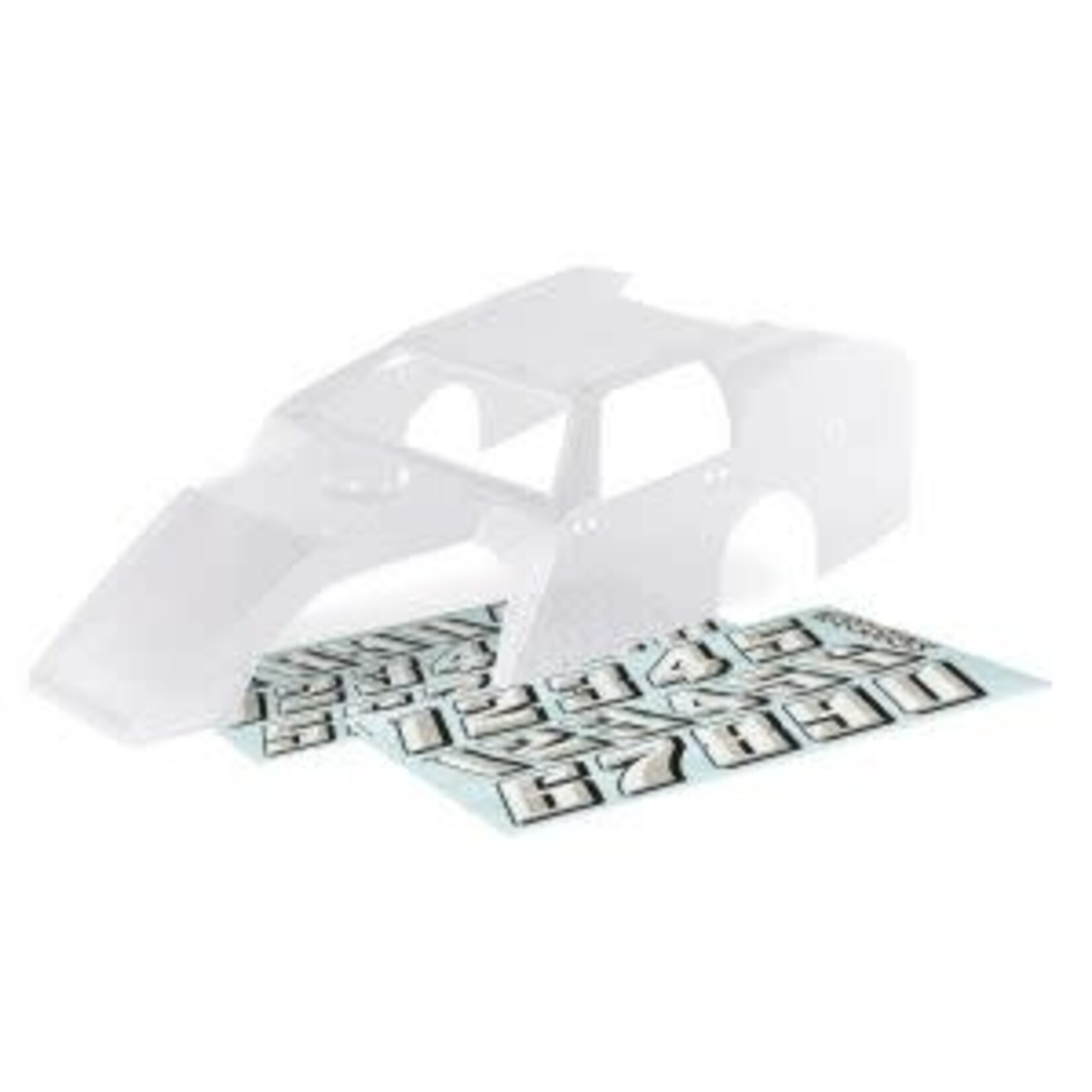 Traxxas Body, Slash® Modified (clear, trimmed, requires painting)/ decal sheets