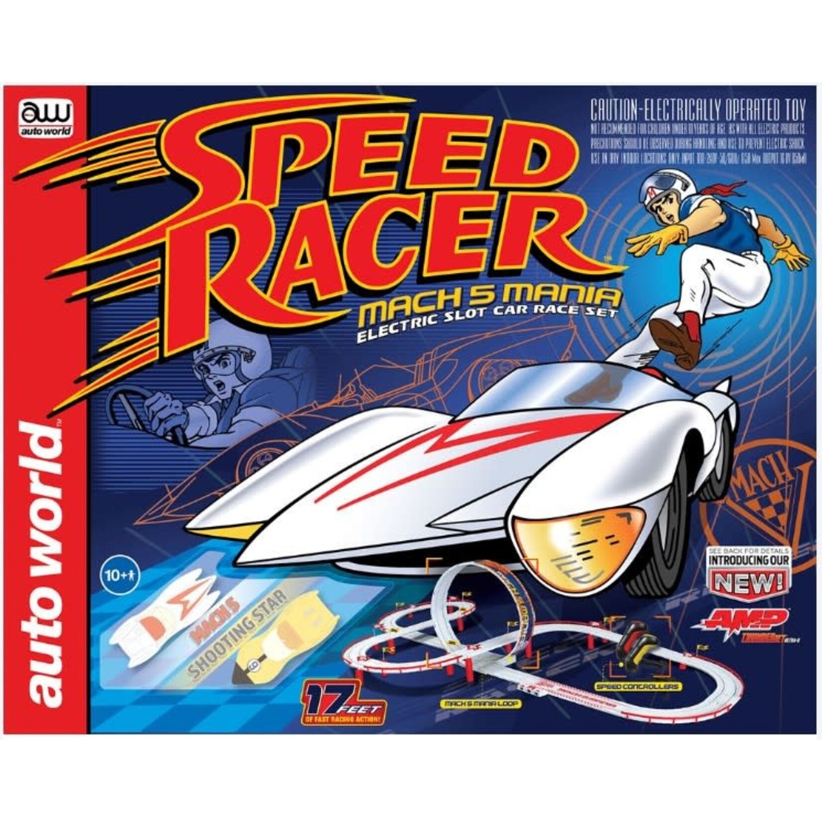 HO Speed Racer Mach 5 Mania 17' Slot Car Racing Set