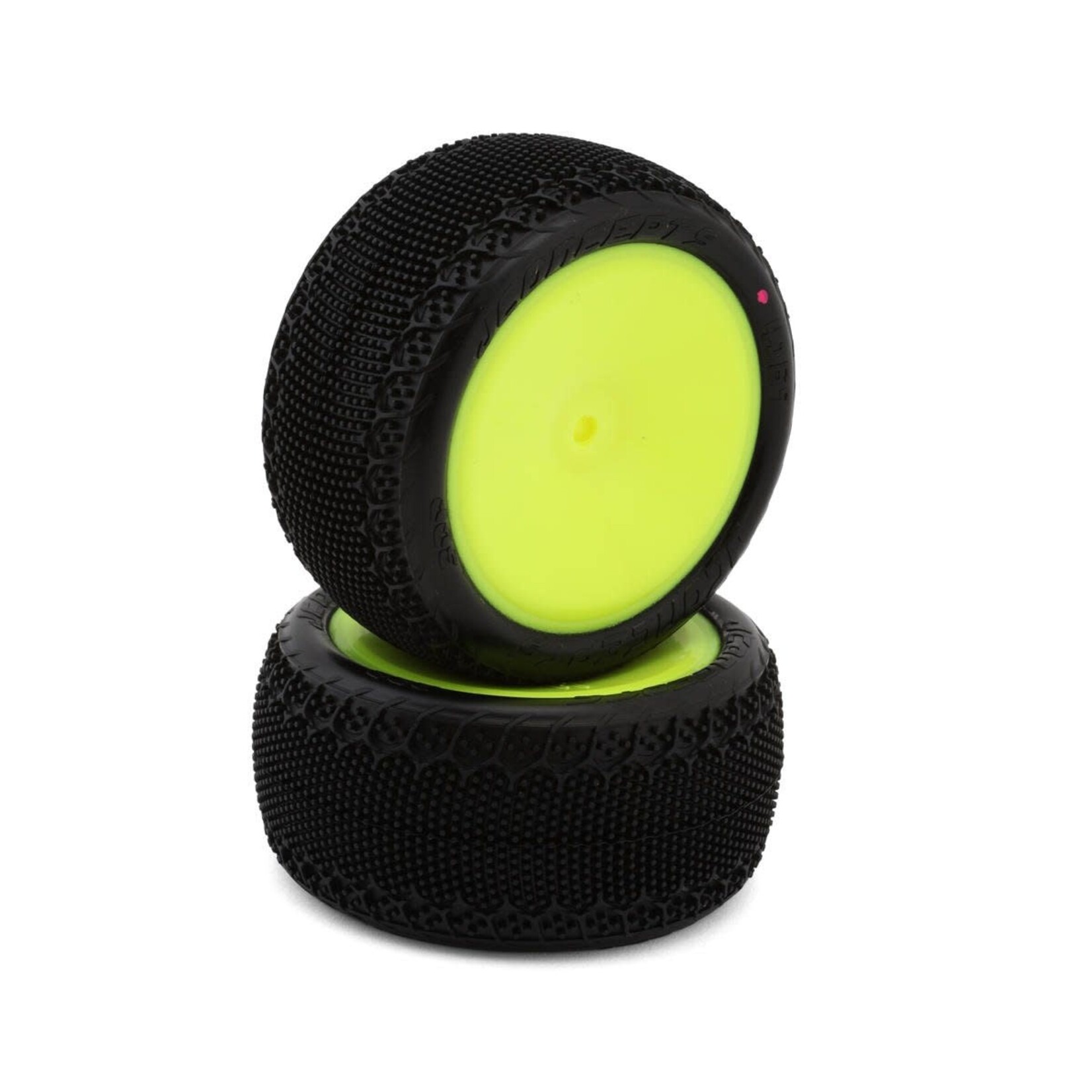 JConcepts 3DP 2.2" Pre-Mounted Rear Buggy Carpet Tires (Yellow) (2) (Pink) w/12mm Hex