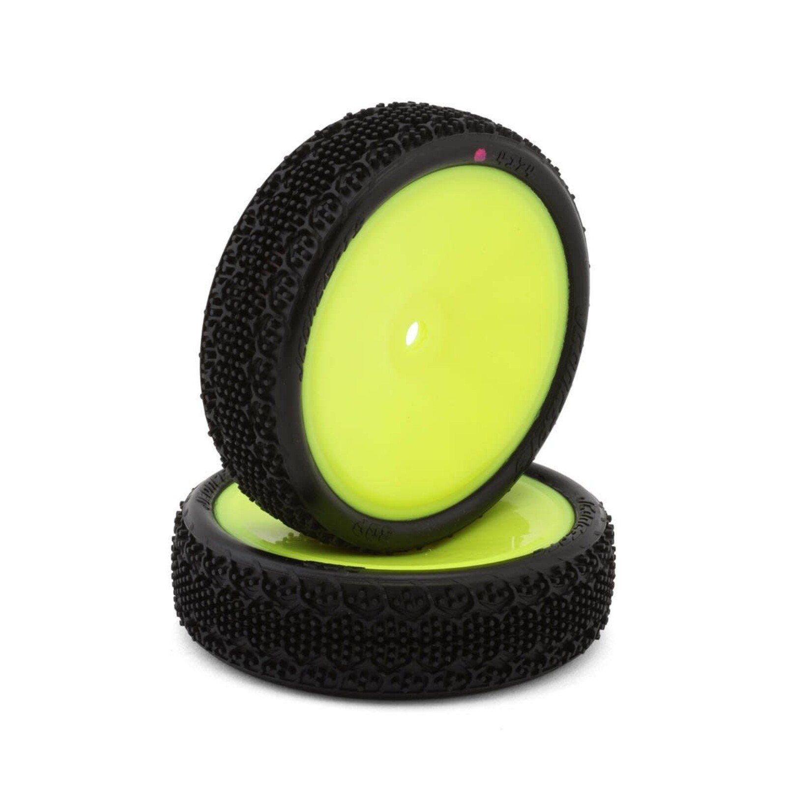 JConcepts 3DP 2.2" Pre-Mounted 2WD Front Buggy Carpet Tires (Yellow) (2) (Pink) w/12mm Hex
