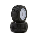 Hack Fab Losi Mini B/T 2.0 Haymaker Rear Pre-Mounted Mini Oval Tires (Soft) (Silver) (2)