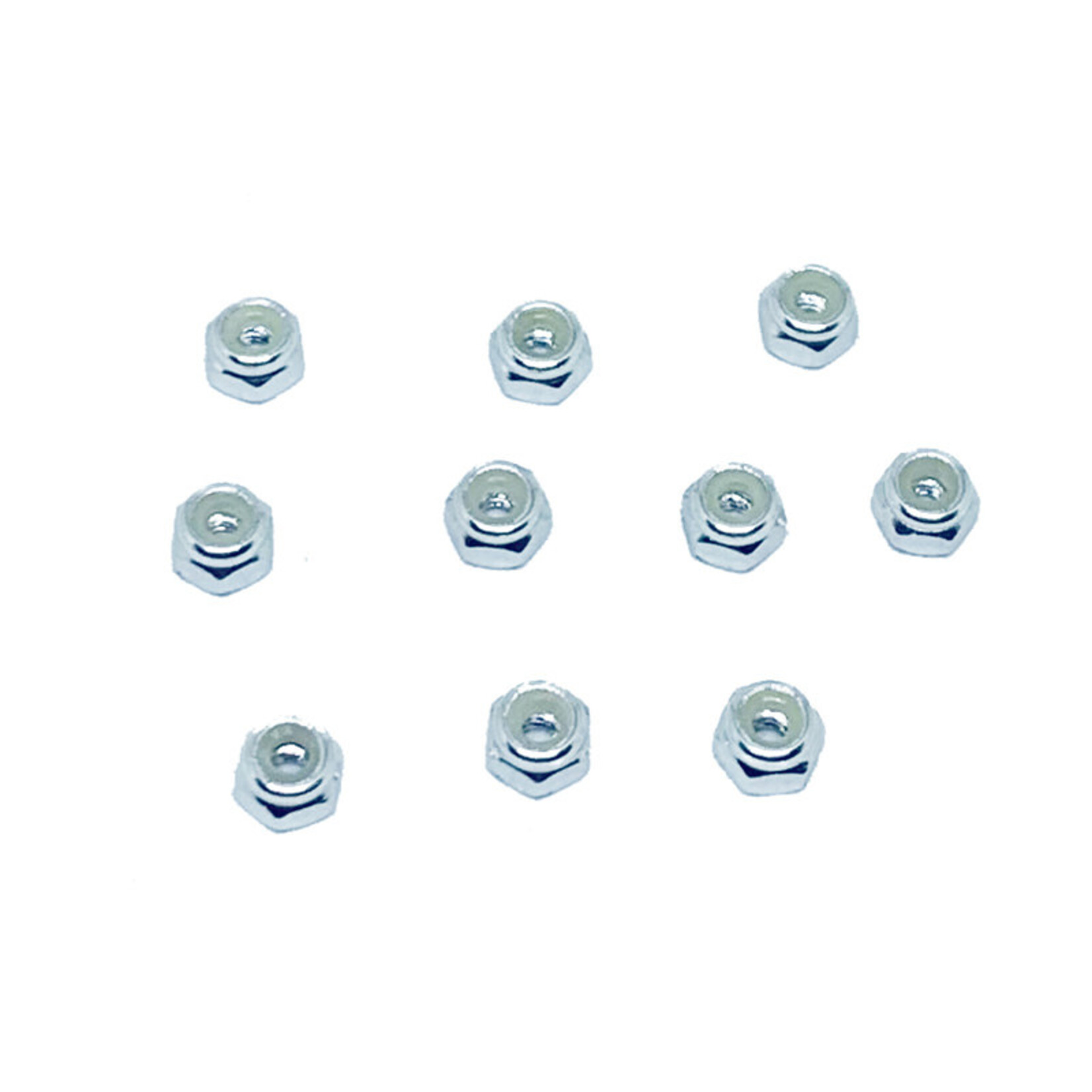 Racers Edge Nylon Lock Nut M2 (10pcs) Silver