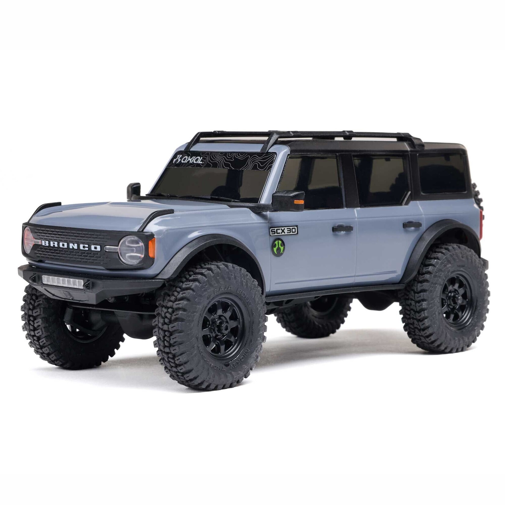 Axial 1/30 SCX30 Ford Bronco 4X4 RTR Brushed Rock Crawler (Battery & Charger Included), Gray