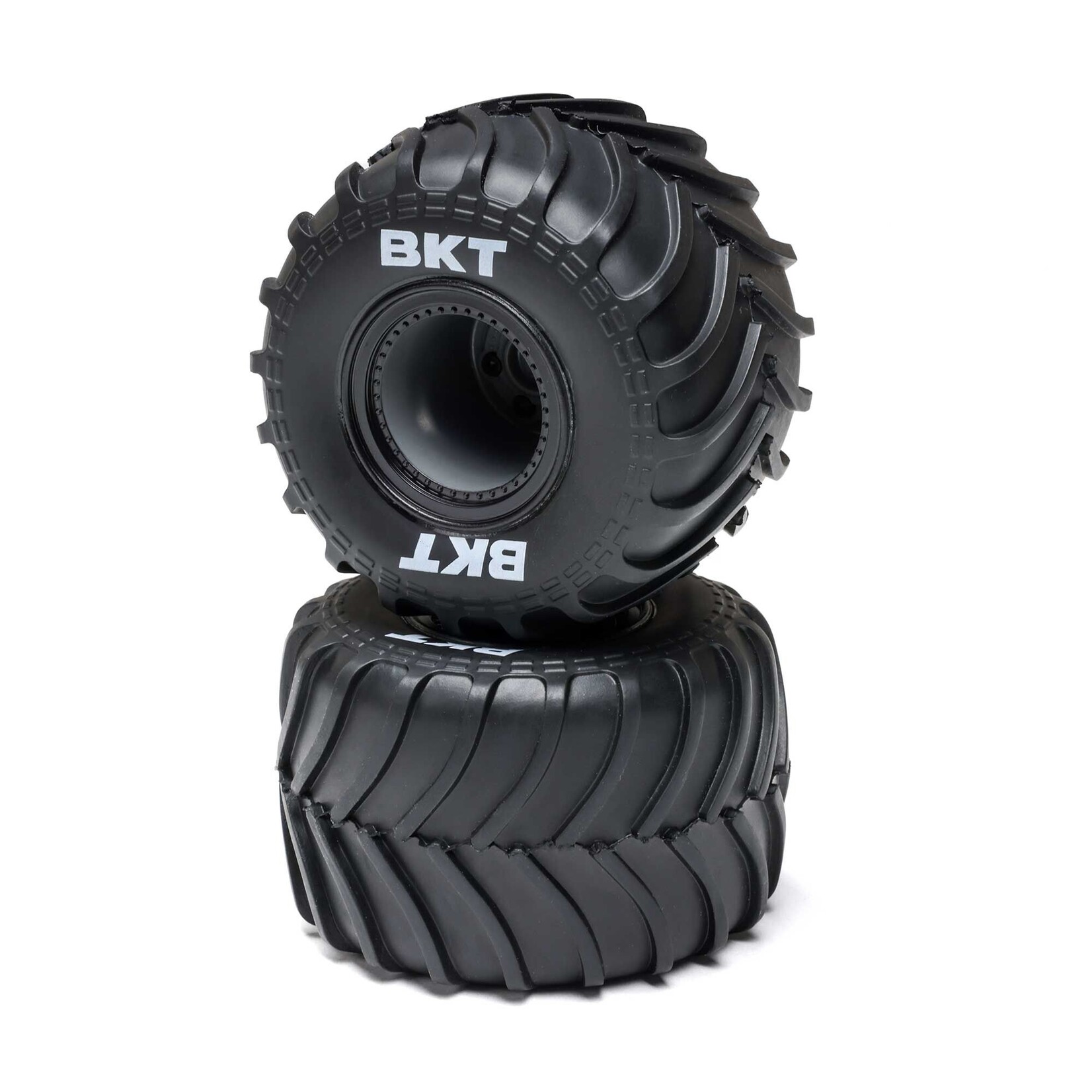 Losi MT Tires, Black Beadlock, Premounted (2): Mini LMT