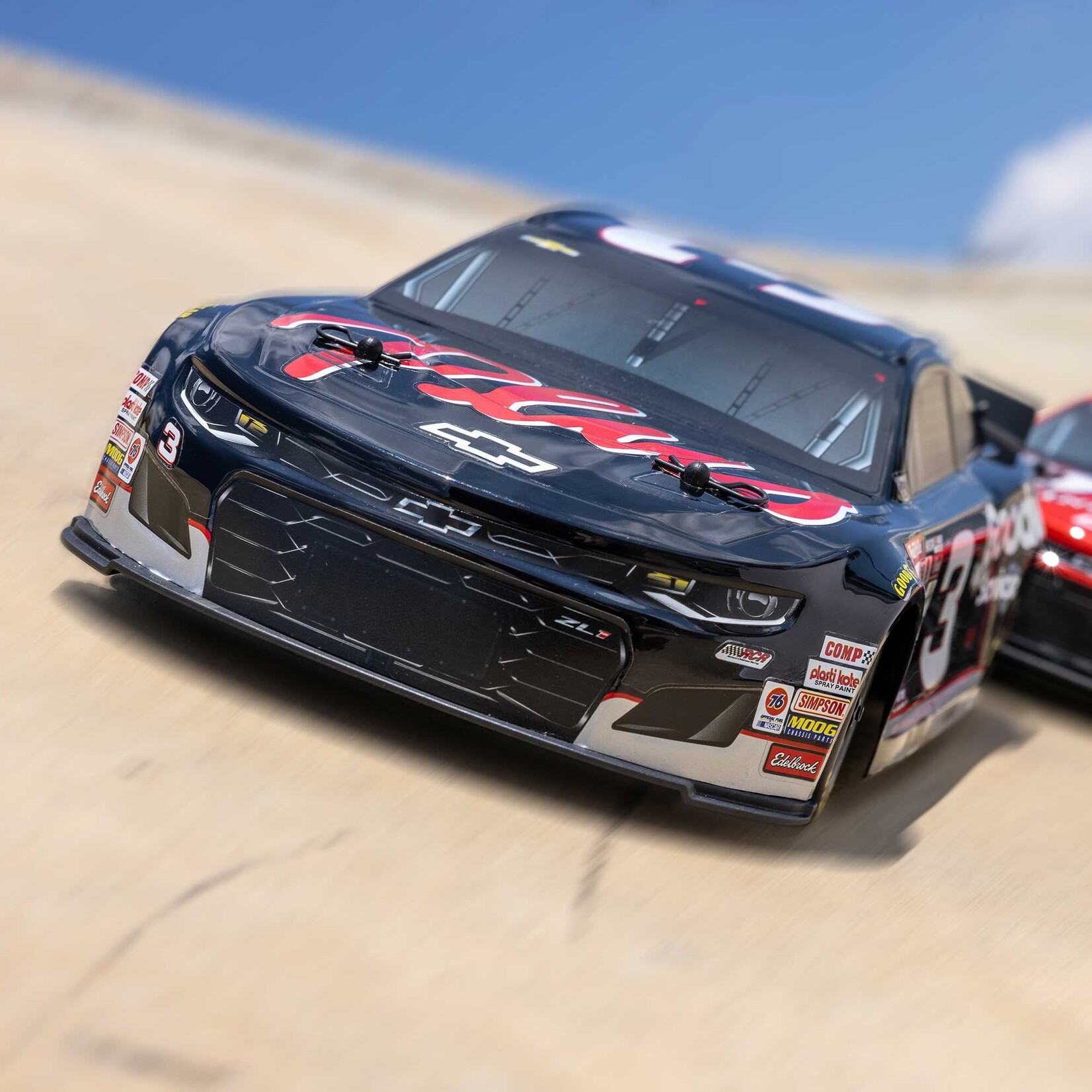 Losi 1/12 NASCAR RC Racecar RCR No. 3 GM Goodwrench Chevrolet ZL1 2S AWD RTR Brushed On-Road (Battery & Charger Included), Black