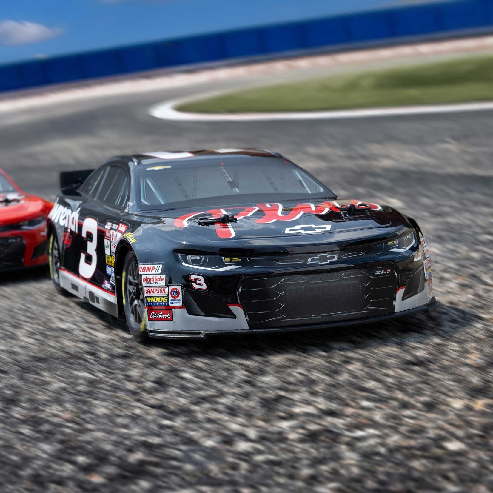 Losi 1/12 NASCAR RC Racecar RCR No. 3 GM Goodwrench Chevrolet ZL1 2S AWD RTR Brushed On-Road (Battery & Charger Included), Black