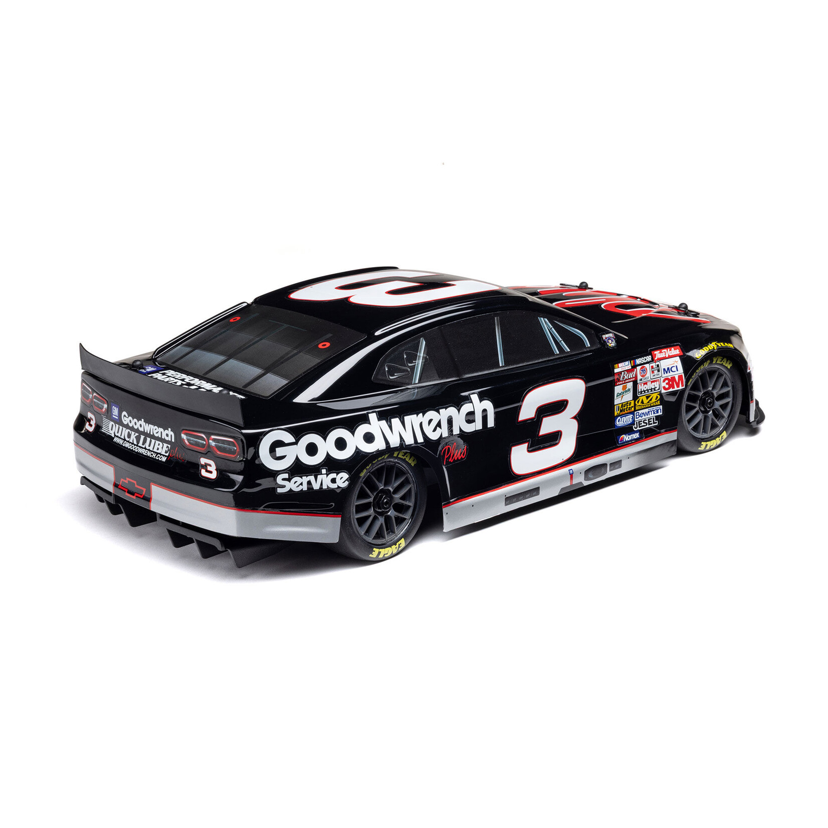 Losi 1/12 NASCAR RC Racecar RCR No. 3 GM Goodwrench Chevrolet ZL1 2S AWD RTR Brushed On-Road (Battery & Charger Included), Black