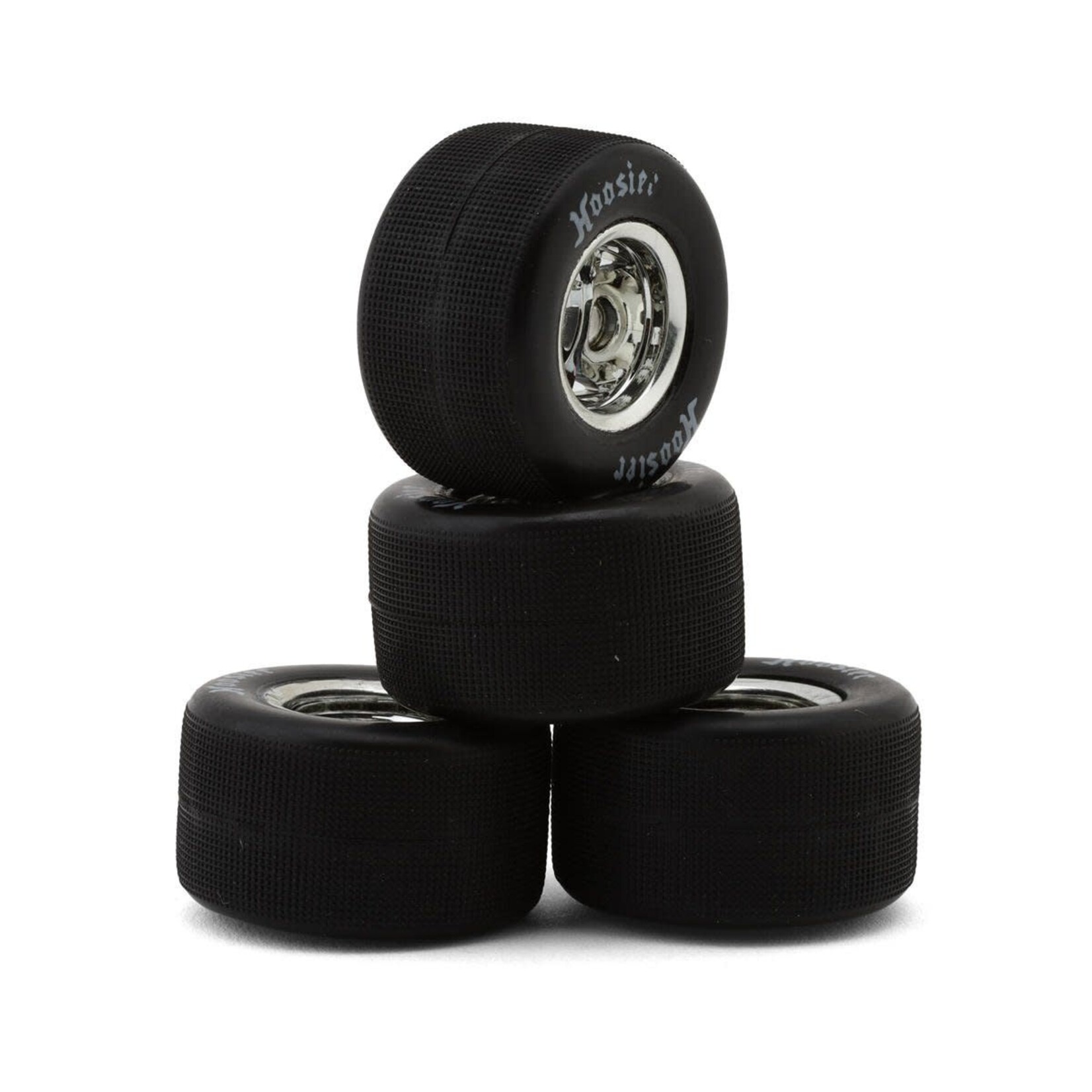 1RC Racing Pre-Mounted 1/18 Asphalt Modified Hoosier Tires (Chrome) (4) (F/R) (Soft)