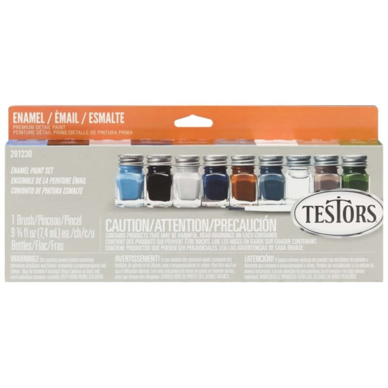 Testors Military Flat Enamel Paint Set (8 Colors & Thinner)