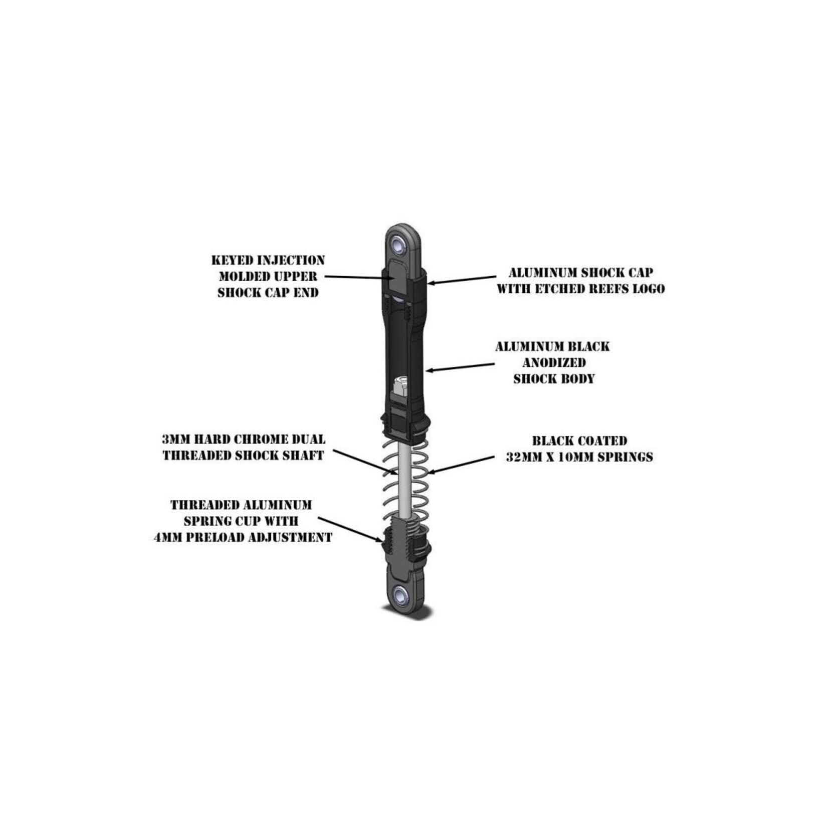 90mm XP 1/10 Rock Crawler Aluminum Shocks (2)
