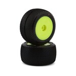 JConcepts Mini-T Fuzz Bite Pre-Mounted Rear Tires (Yellow) (2) (Pink)