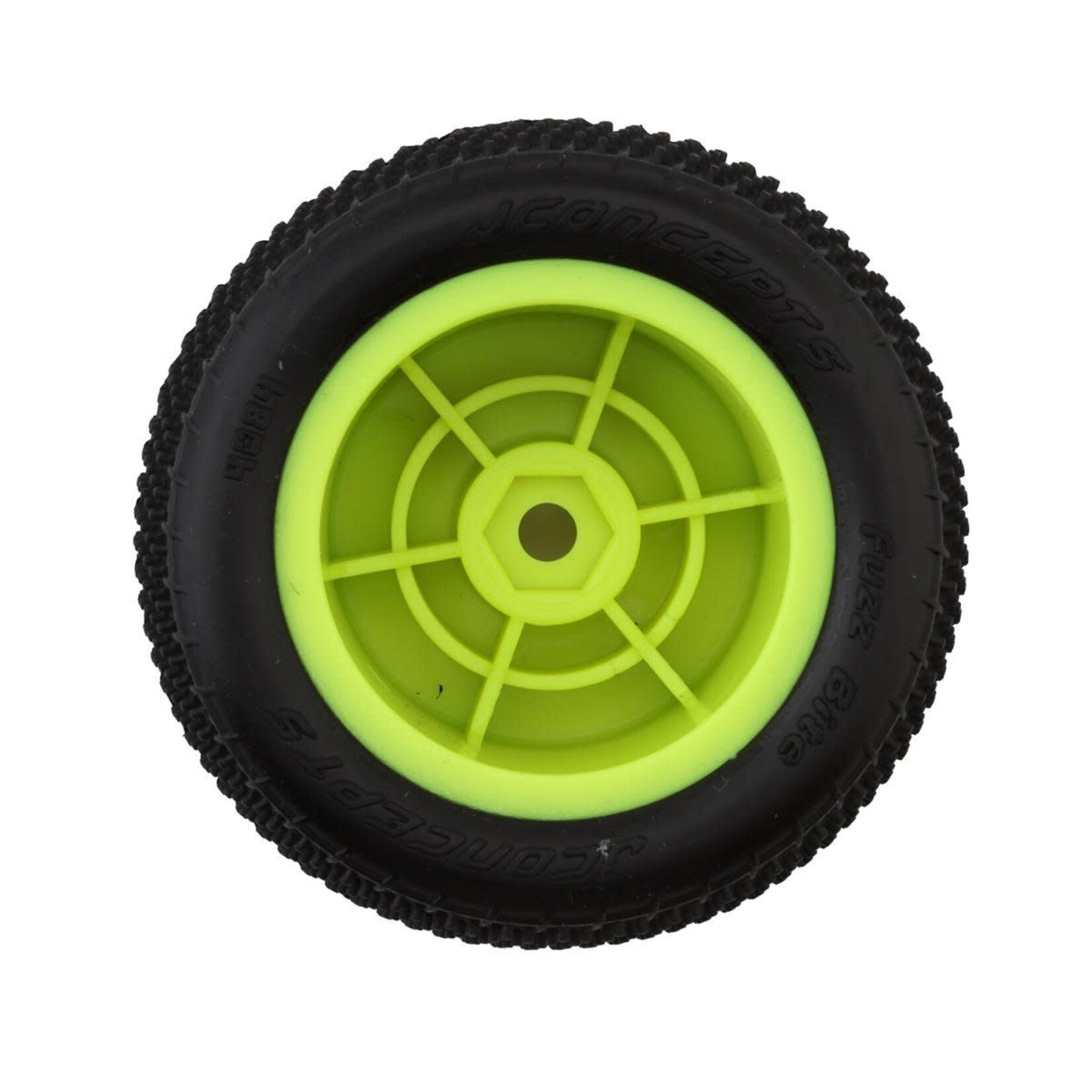 JConcepts Mini-T Fuzz Bite Pre-Mounted Rear Tires (Yellow) (2) (Pink)