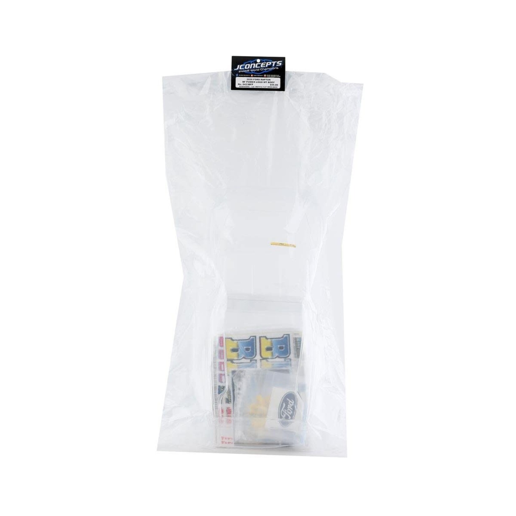 JConcepts 2020 Ford Raptor "BIGFOOT" Power Logo Monster Truck Body (Clear) (12.5")