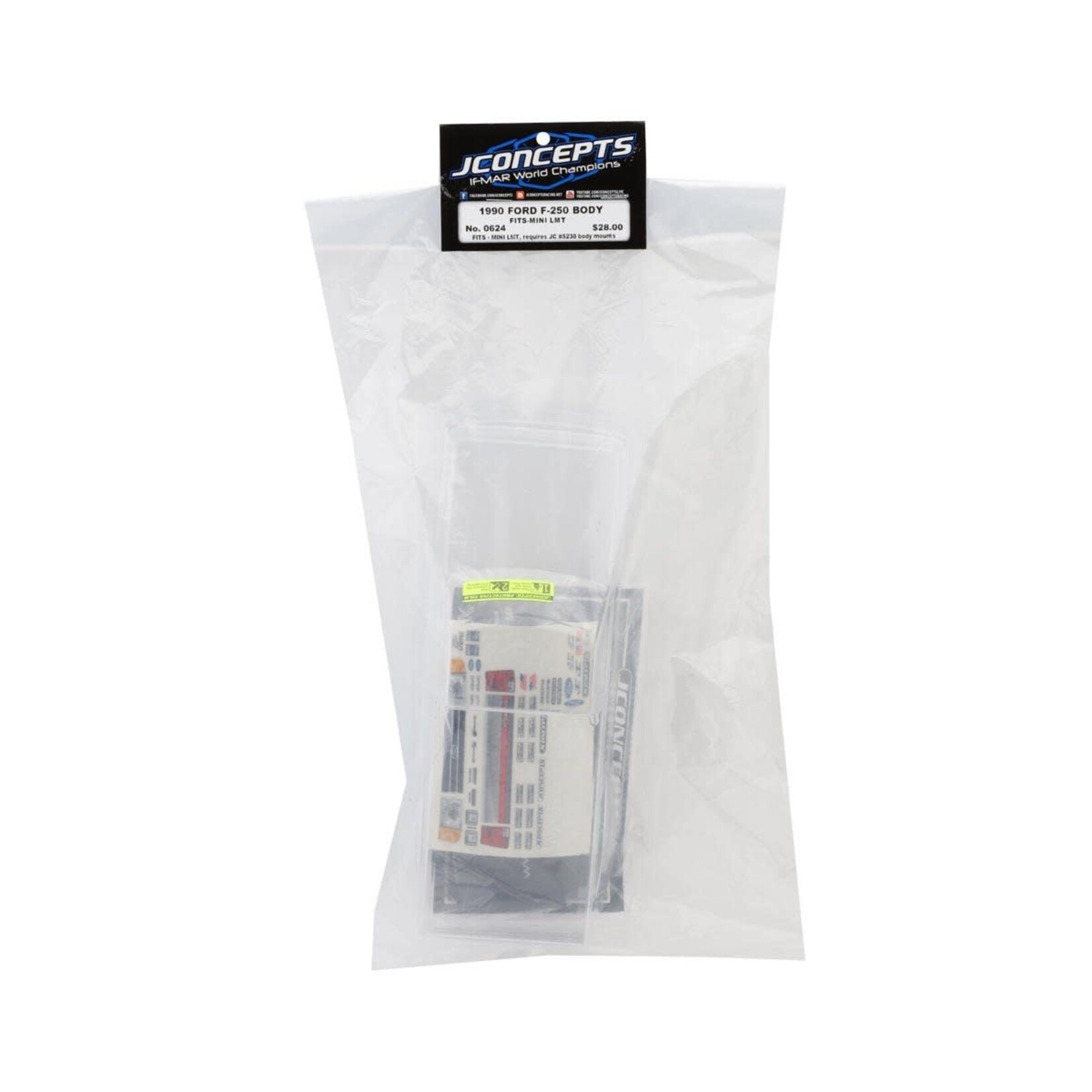 JConcepts Losi Mini LMT 1990 Ford F-250 Monster Truck Body (Clear)