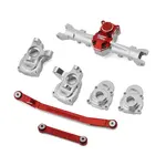 Treal Hobby Axial SCX24 Front End Upgrade Kit (Silver/Red)