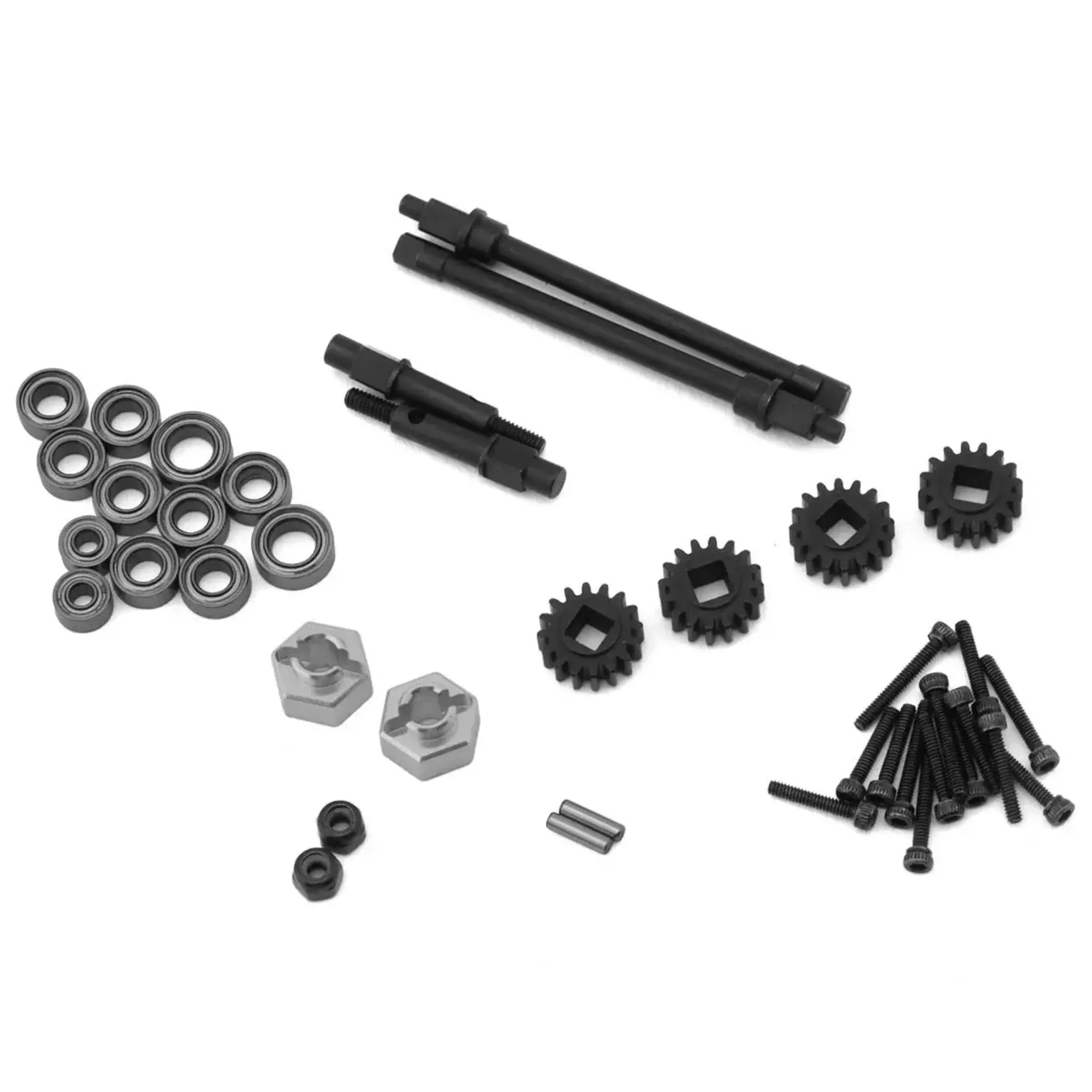 Treal Hobby Axial SCX24 Aluminum Rear Portal Axle Upgrade Kit (Silver)