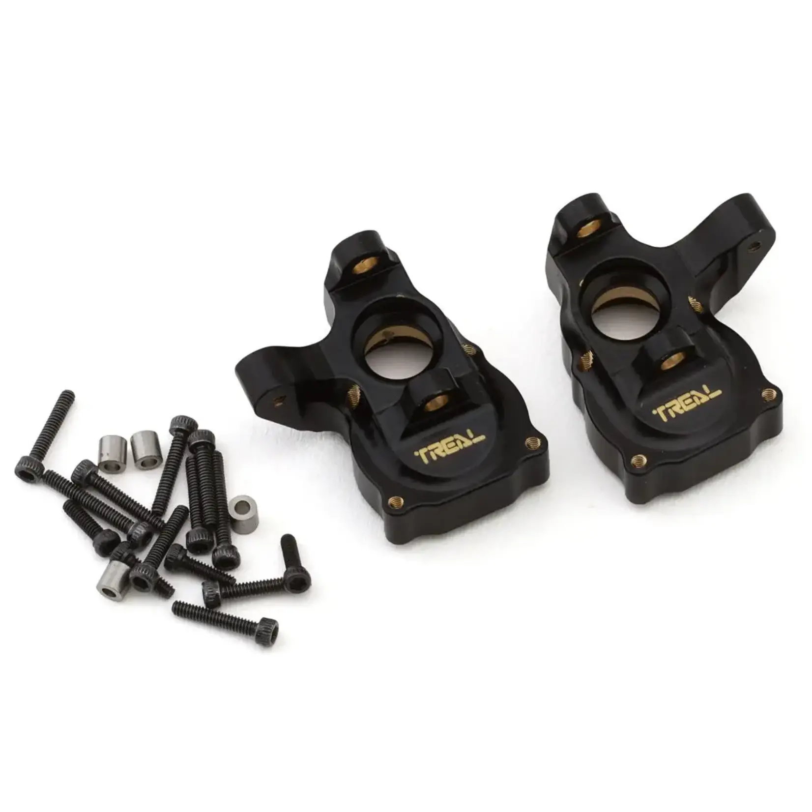 Treal Hobby Axial SCX24 Brass Inner Portal Covers (Black) (2) (11g)