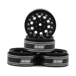 Injora 1.3" D-Slot Aluminum Micro Crawler Beadlock Wheels (27g ea) (Black/Black) (4)