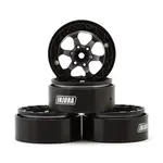 Injora 1.3" 6-Slot Aluminum Micro Crawler Beadlock Wheels (23g ea) (Grey/Black) (4)