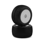 JConcepts JConcepts Mini-T, Mini-B Rear Fuzz Bite Pre-Mounted Rear Tires (White) (2) (Pink)