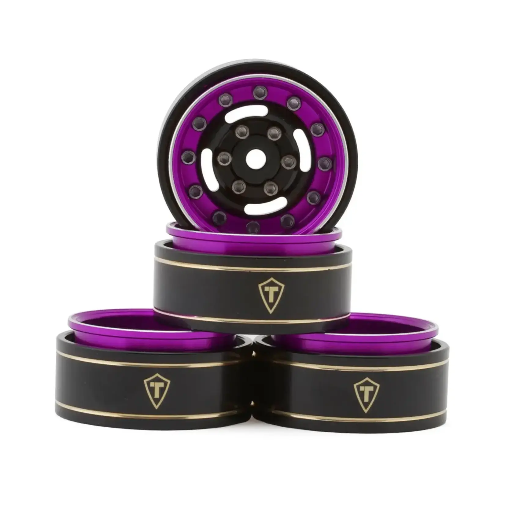 Treal Hobby Treal Hobby Type F 1.0" Deep Dish Beadlock Wheels (Purple) (4) (27g)