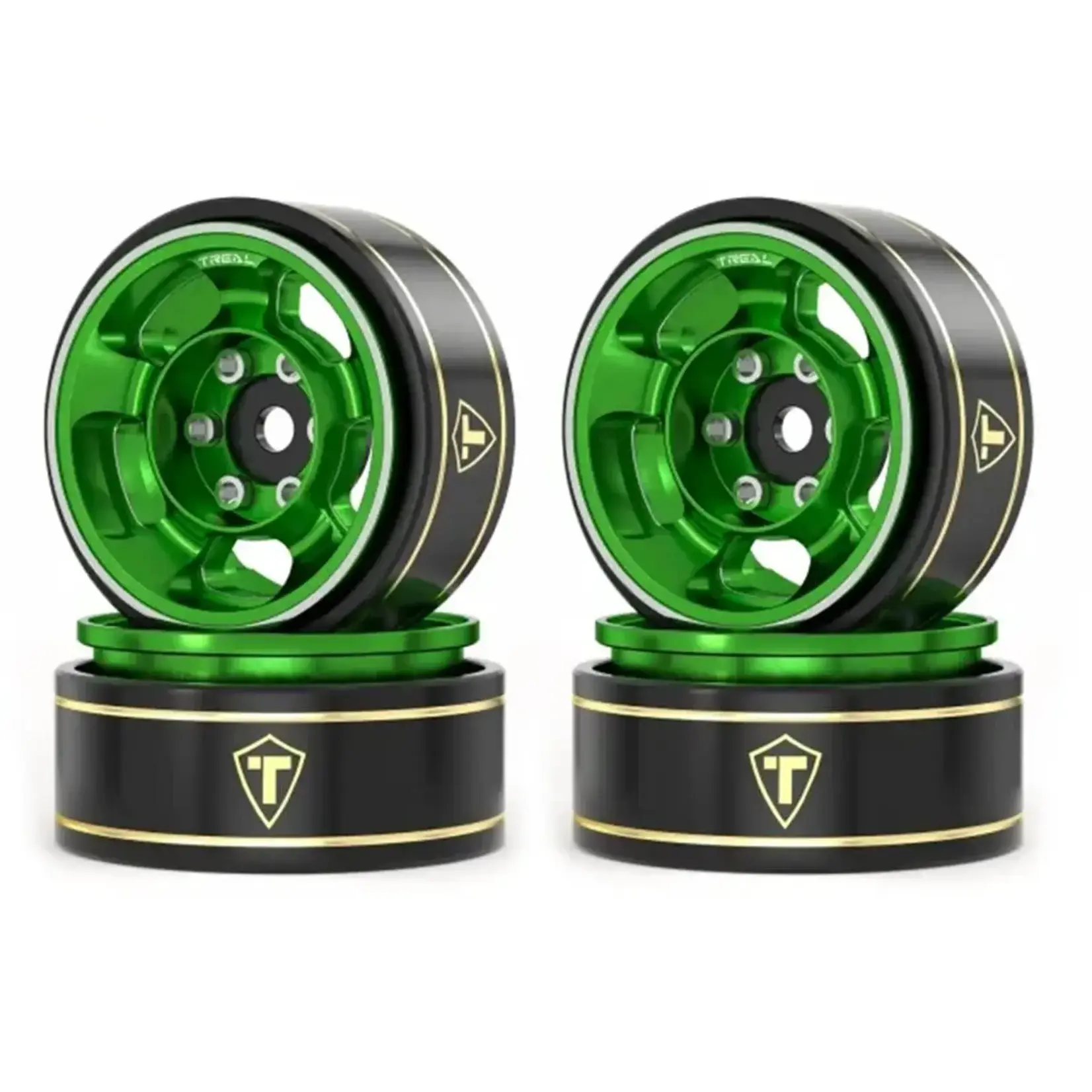 Treal Hobby Treal Hobby Type G 1.0" 5-Spoke Beadlock Classic Wheels (Green) (4) (27.1g)