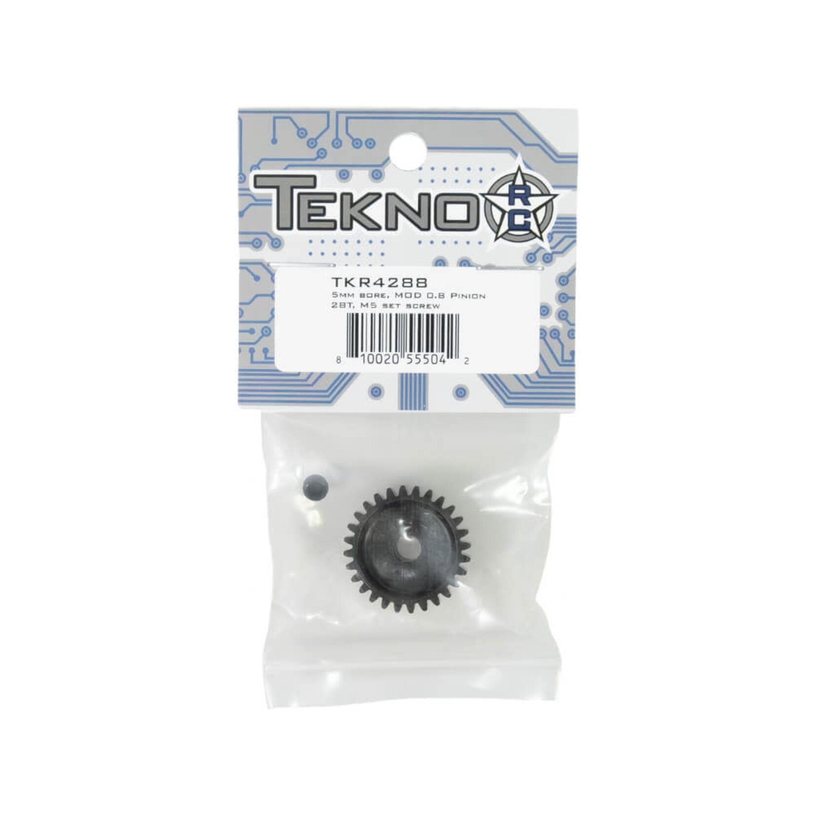Tekno RC 5mm Bore  MOD 0.8 Pinion Gear - 28T - Hardened