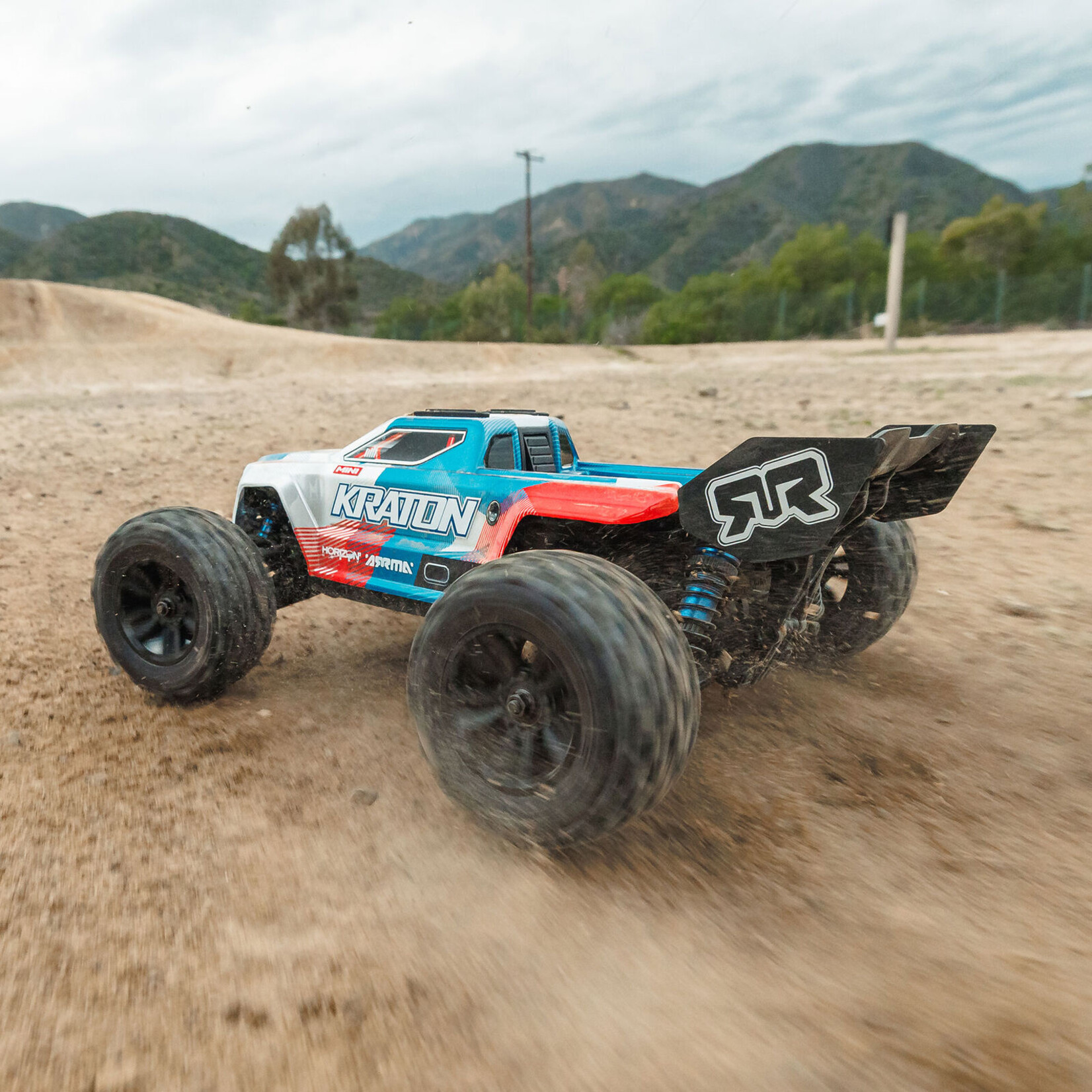 Arrma 1/16 Mini KRATON 3S DSC 4X4 RTR Brushless Speed Truck, Red/Blue