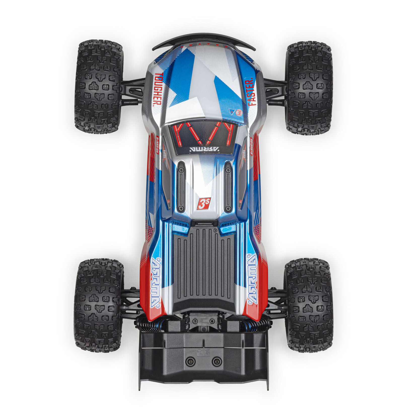 Arrma 1/16 Mini KRATON 3S DSC 4X4 RTR Brushless Speed Truck, Red/Blue