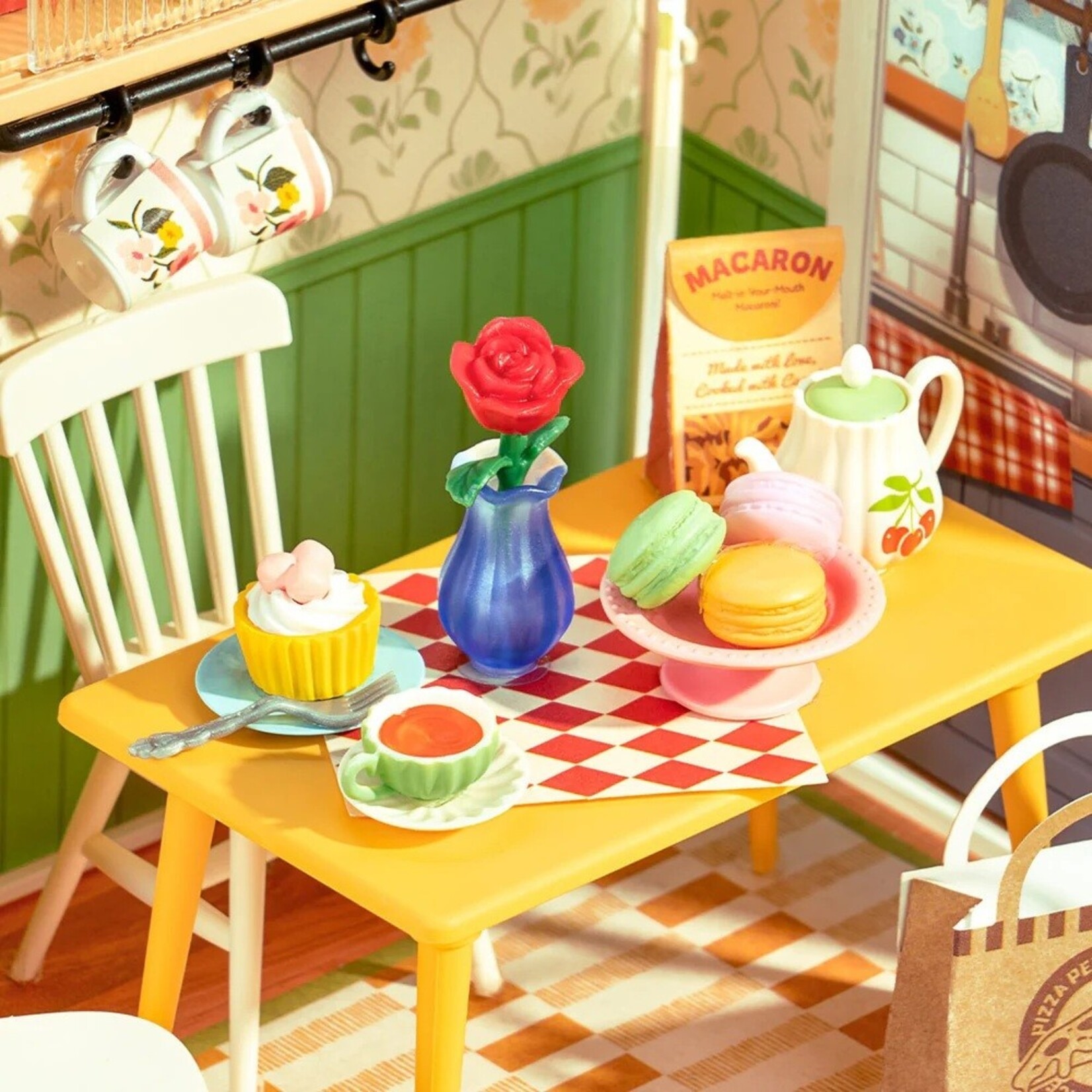 Robotime Floral Dinig Room, DIY Miniature House