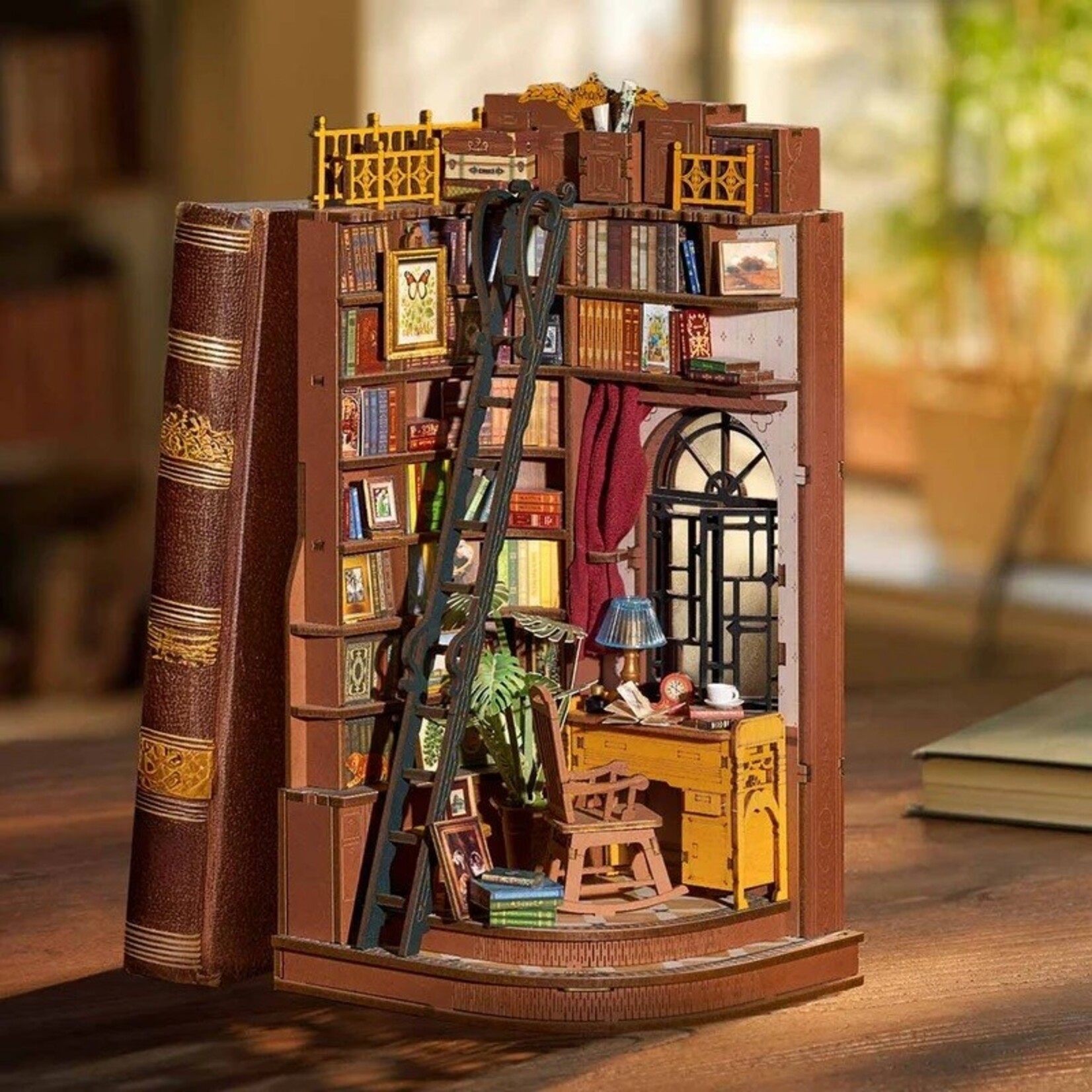Robotime Silent Corner Study DIY Book Nook Shelf Insert