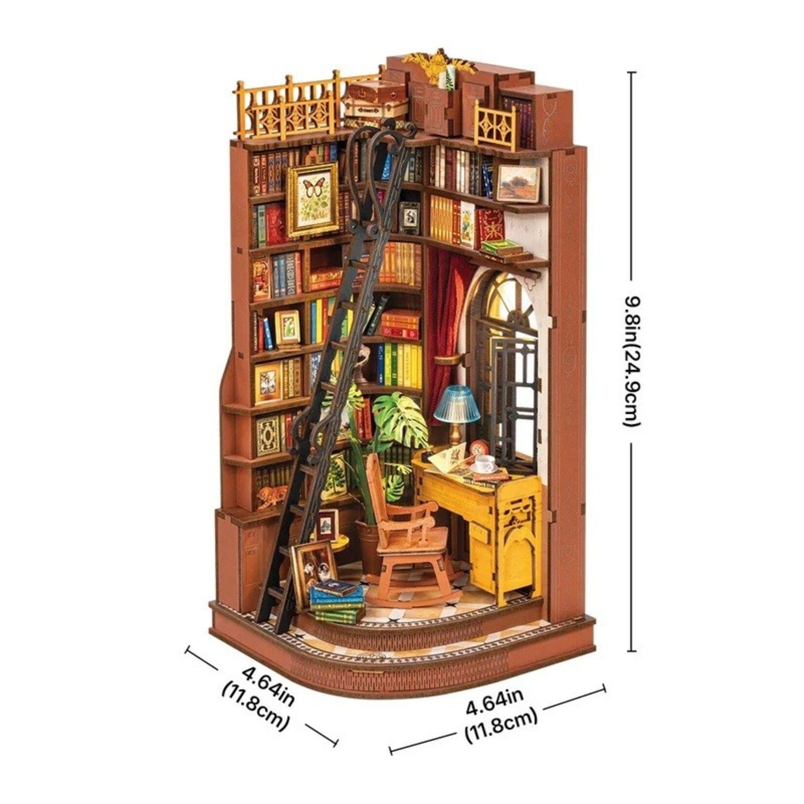 Robotime Silent Corner Study DIY Book Nook Shelf Insert